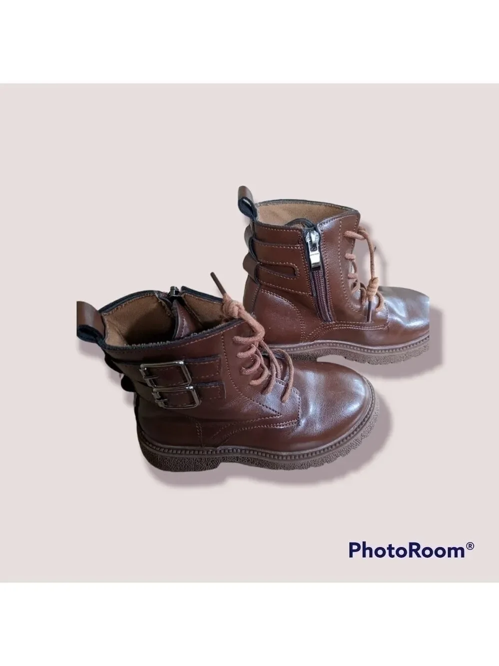 Martin unisex kids ankle boots,size 11 Lace Up & Side Zip